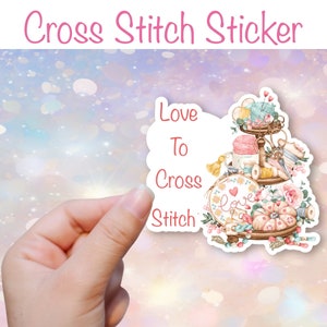 Love to cross stitch vinyl sticker