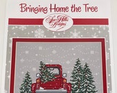 Sue Hillis Counted cross stitch pattern, Bringing Home The Tree, Christmas gift, Mothers Day, gift for her.