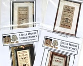 Spring, Summer, Autumn and Winter Band Sampler counted cross stitch patterns Little House Needleworks.