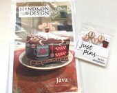 Hands on Design counted cross stitch pattern, Block Party - JAVA  and pins