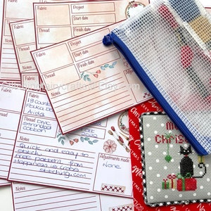 Cartes de projet imprimables au point de croix pour organisation, cadeau point de croix, organisation point de croix, cadeau pour brodeur