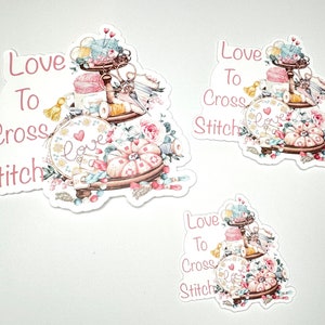 Love to cross stitch vinyl sticker