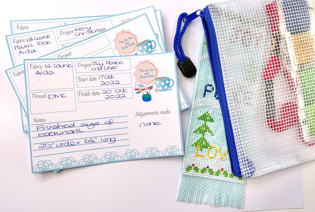 Printable Cross Stitch Project Cards for Organisation, Cross Stitch