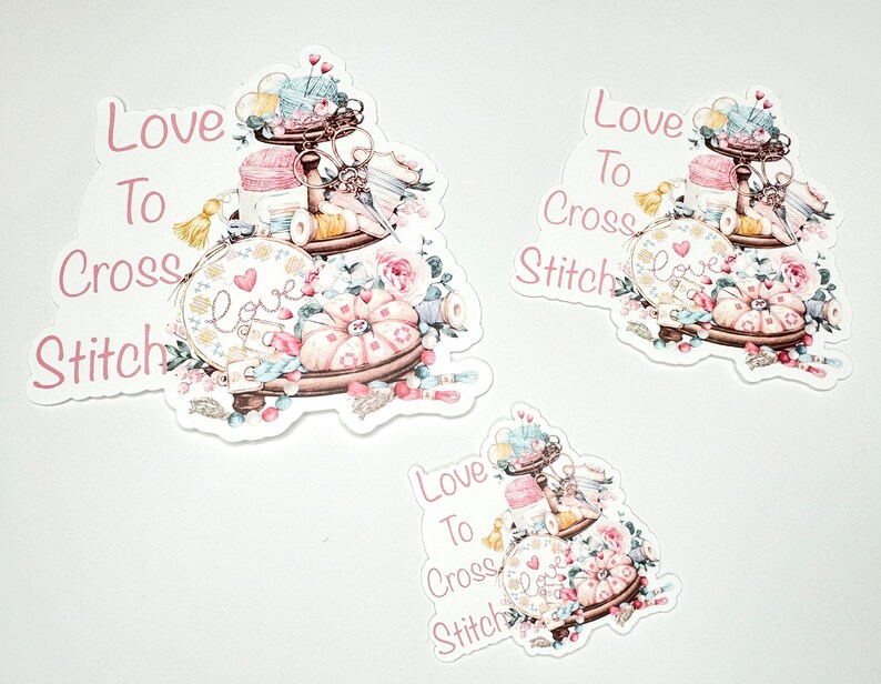 Love to cross stitch vinyl sticker