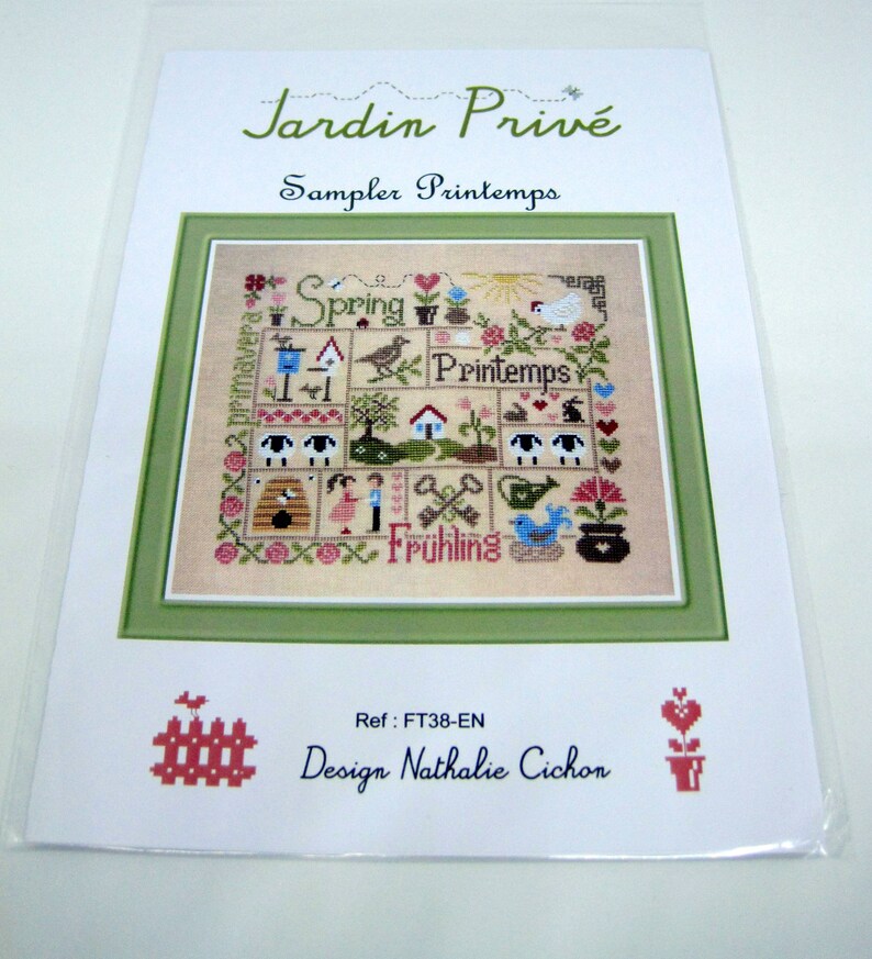 Jardin Prive Simple Sampler Printemps Cross Stitch Pattern | Etsy