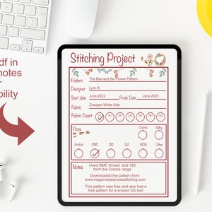 Printable Stitching Planner One Page, Embroidery Planner, Cross Stitch ...