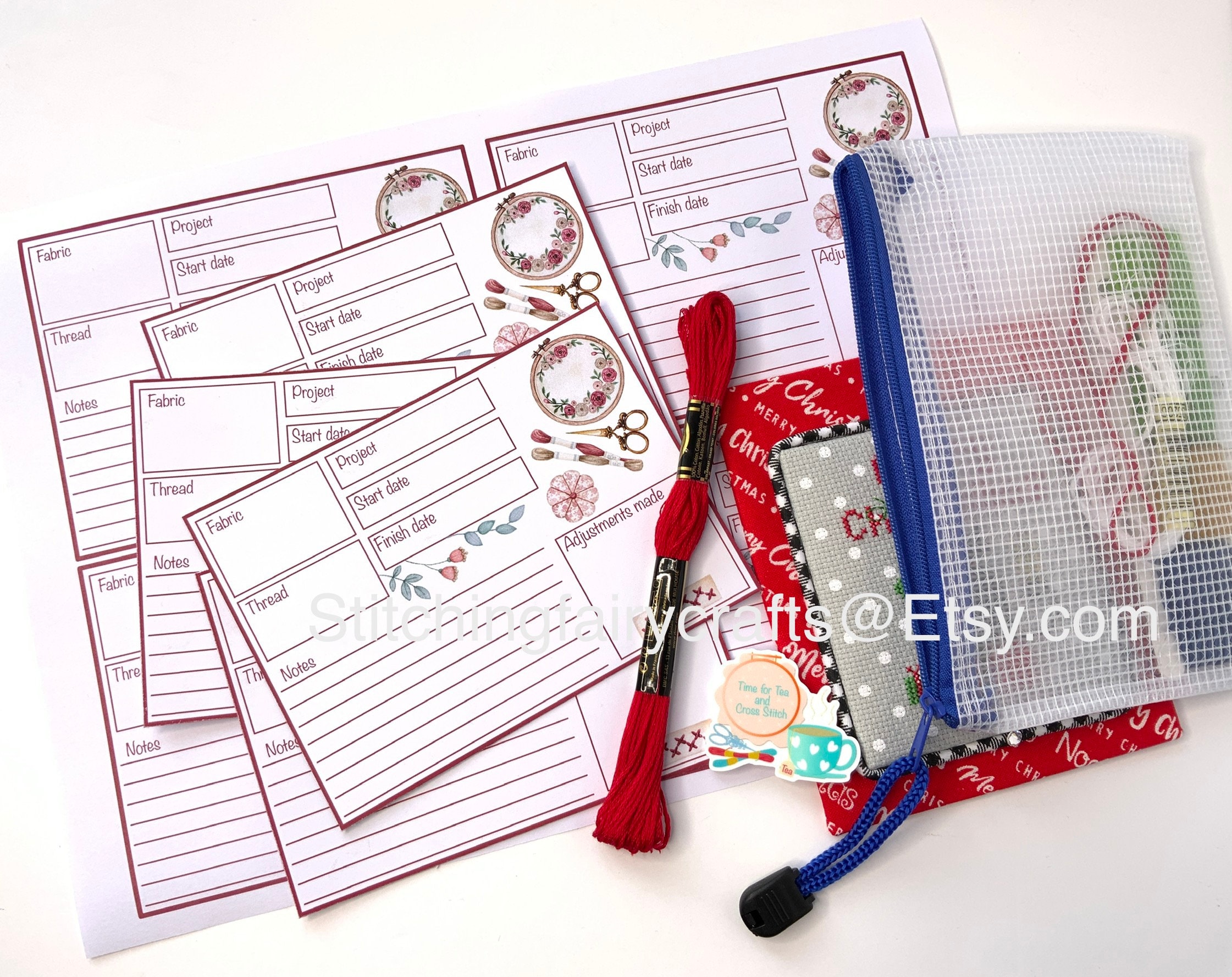 Printable Cross Stitch Project Cards for Organisation Cross Etsy