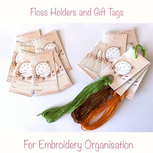 Printable Floss Tags and Gift Tags: Cross Stitch Embroidery (PDF)