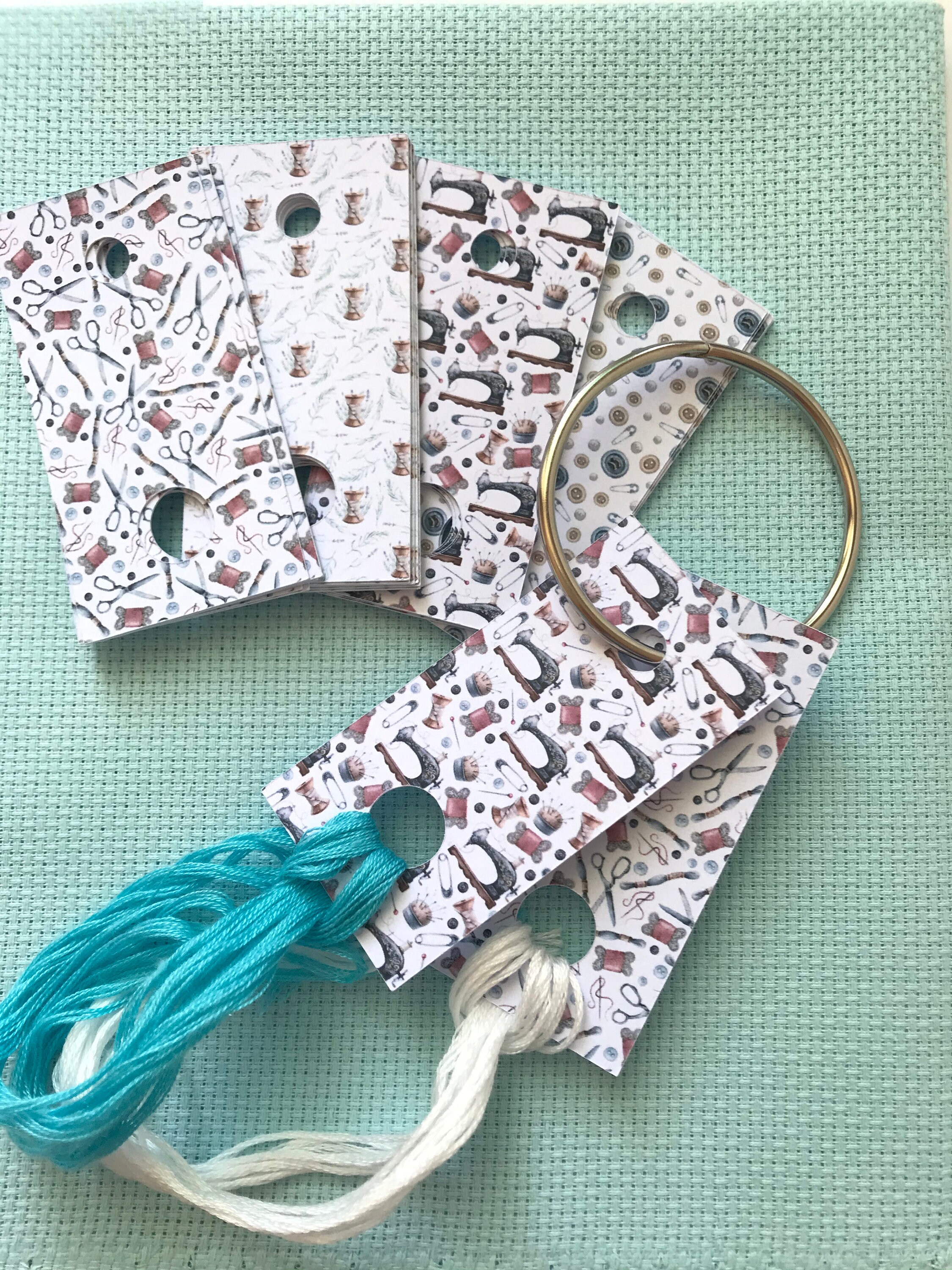 22 embroidery floss drops and metal ring floss drop thread  etsy