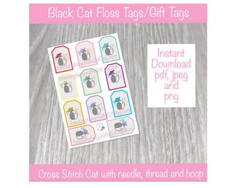 Printable Floss tags, Floss keeps, Floss drops cross stitch embroidery tags