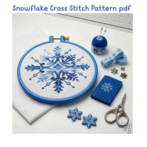 Snowflake Christmas Cross Stitch Pattern, cross stitch gift, cross stitch lover, christmas decor, gift for mum.