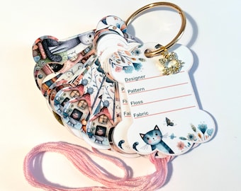 Cat Floss Drops with Charm: Cross Stitch Thread Organizer