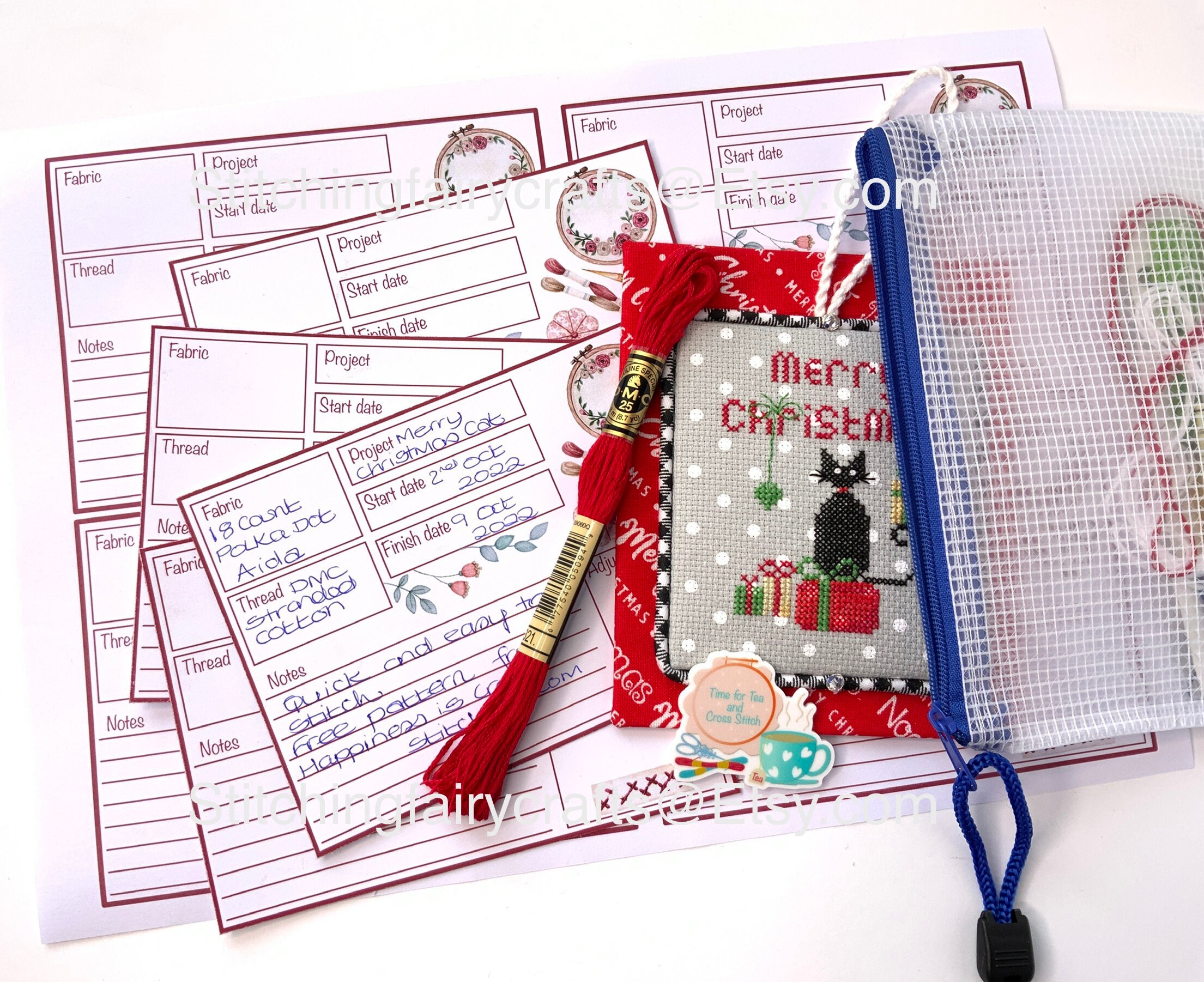 Printable Cross Stitch Project Cards for Organisation Cross Etsy