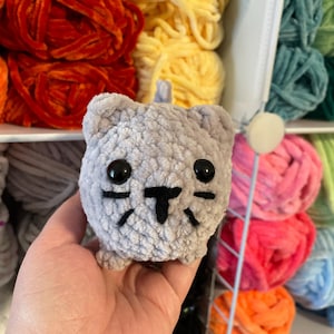 Ready to Ship - Gray Cat Plushie - Handmade Crochet Stuffed Animal