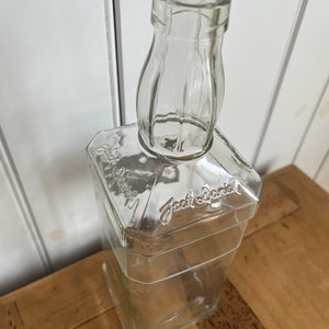 Jack Daniels Half Cut Liter Bottle Container with Silver Hinge
