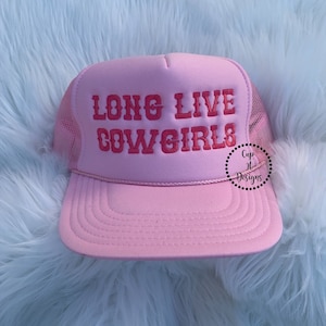 Embroidery Long Live Cowgirls Hat | Light Pink Hat