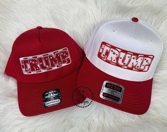 Cappello Trump a quadretti ricamato