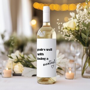 Pairs Well With Wine Label | Pregnancy Announcement | Pregnancy Wine Label