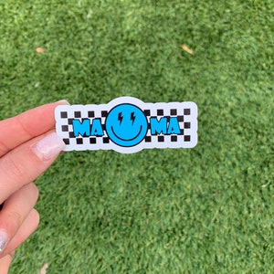 Mama Smiley Checker Sticker | waterproof sticker