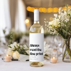 Always Read The Fine Print Wine Label | Pregnancy Announcement | Pregnancy Wine Label