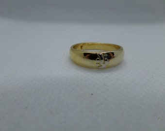 Solid gold plated patterned ring
