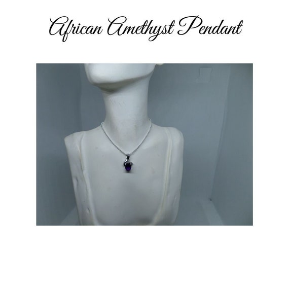 Pendentif améthyste africaine en argent 925 bijoux en argent