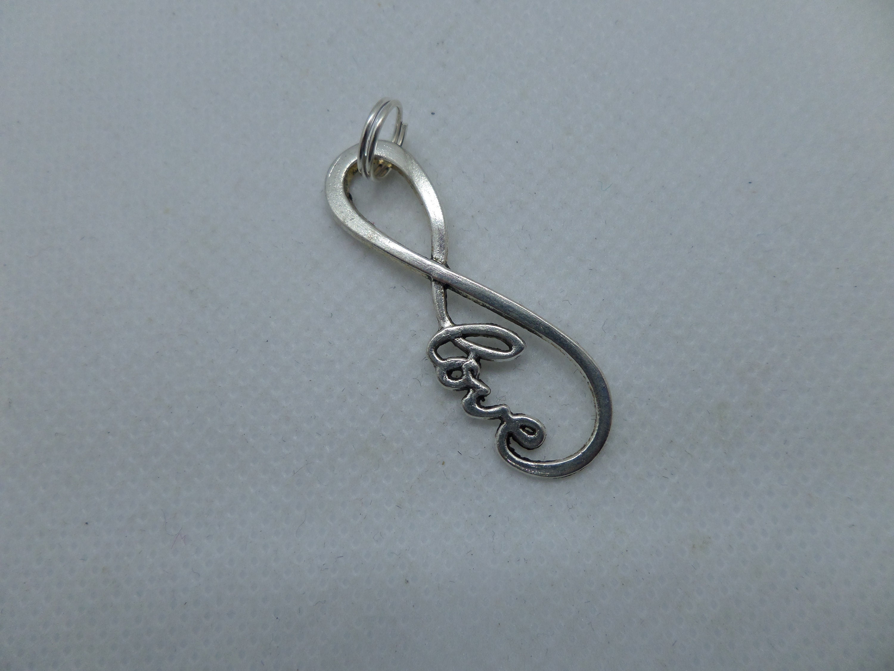 Infinity Love in Cursive Writing Silver Pendant - Etsy