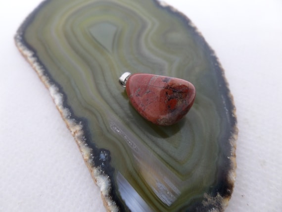 Jasper stone triangular shaped pendant - image 1
