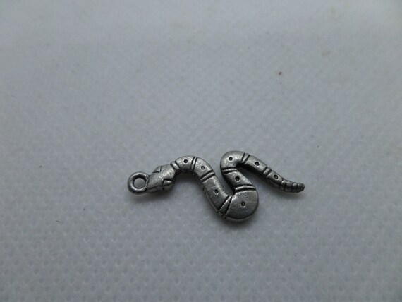 Double sided banded solid silver snake/serpent pe… - image 2