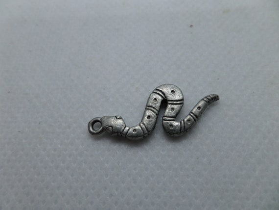 Double sided banded solid silver snake/serpent pe… - image 3