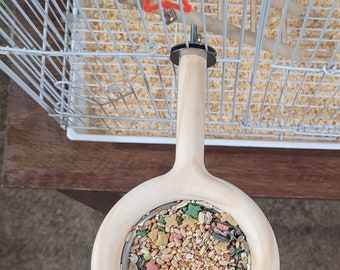 Bird Feeder Perch, Sugar Glider Food Dish, Parrot gifts, bird cage supplies, no mess perch, parakeets, conures,  NEW Snack-N-Perch SMALL,