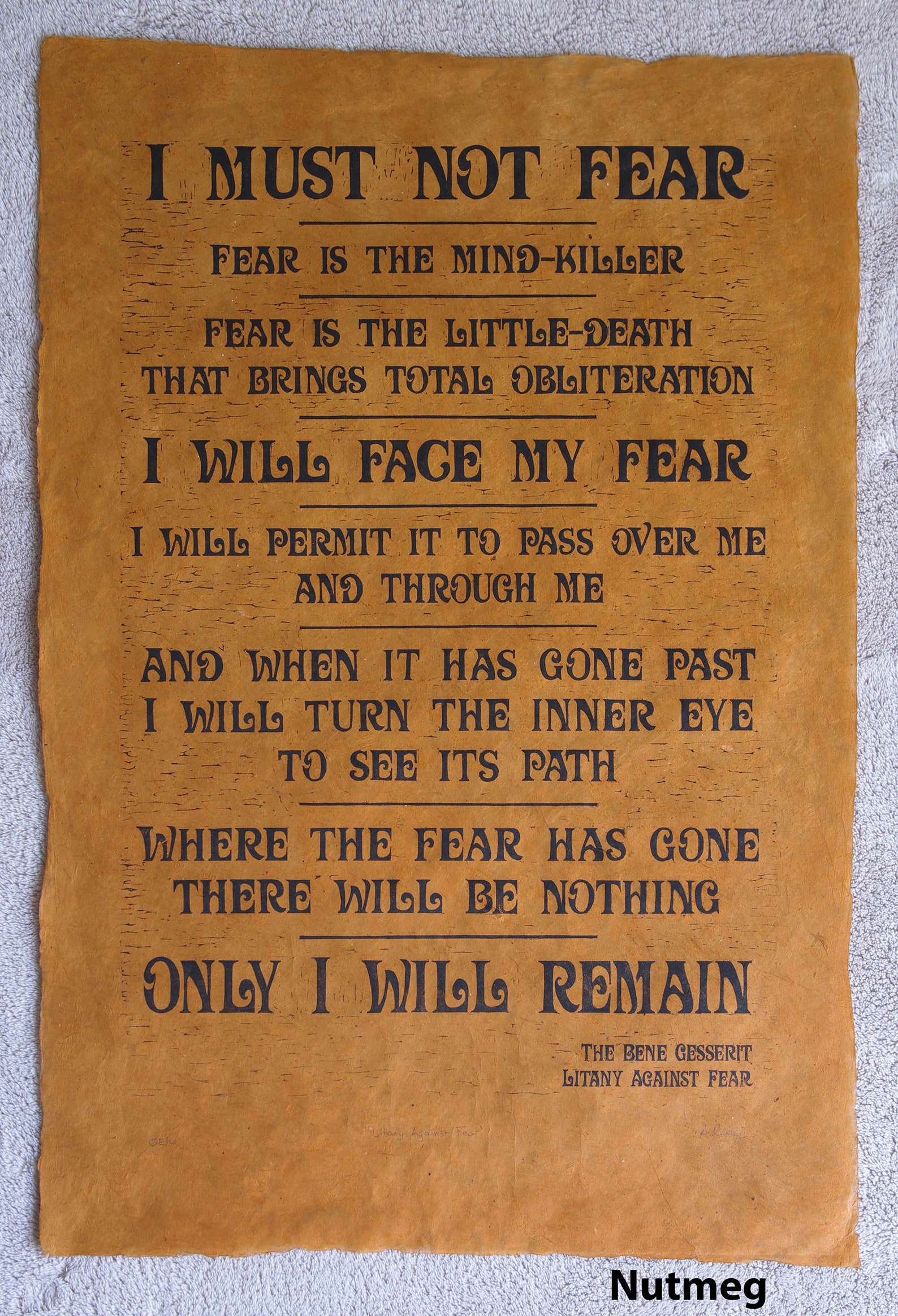 Litany Against Fear - Etsy