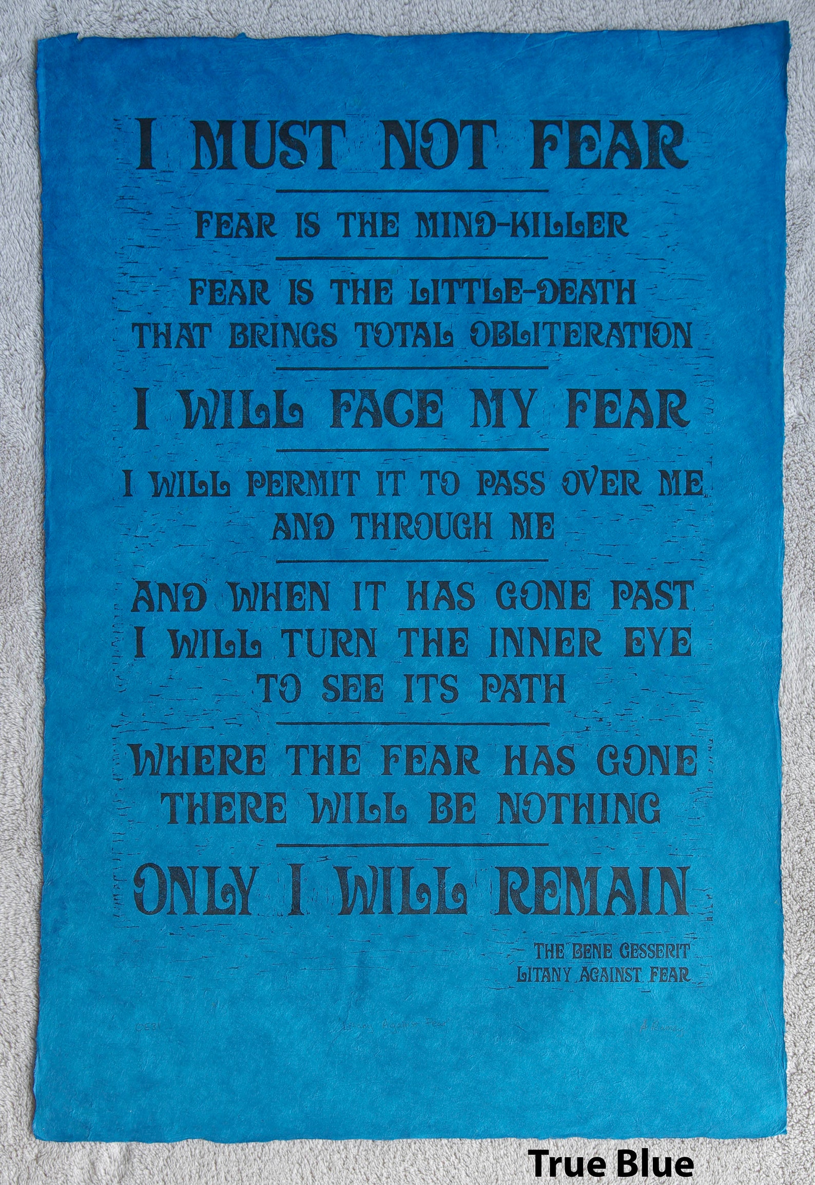 Litany Against Fear | Etsy