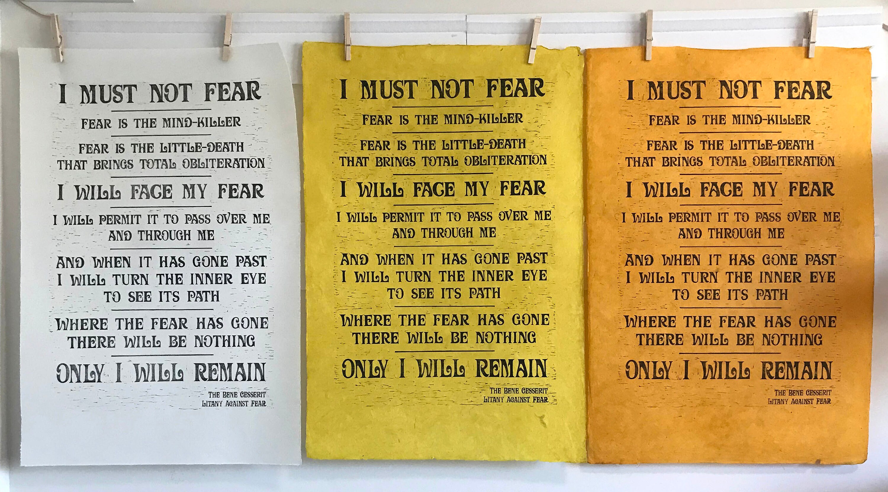 Litany Against Fear | Etsy