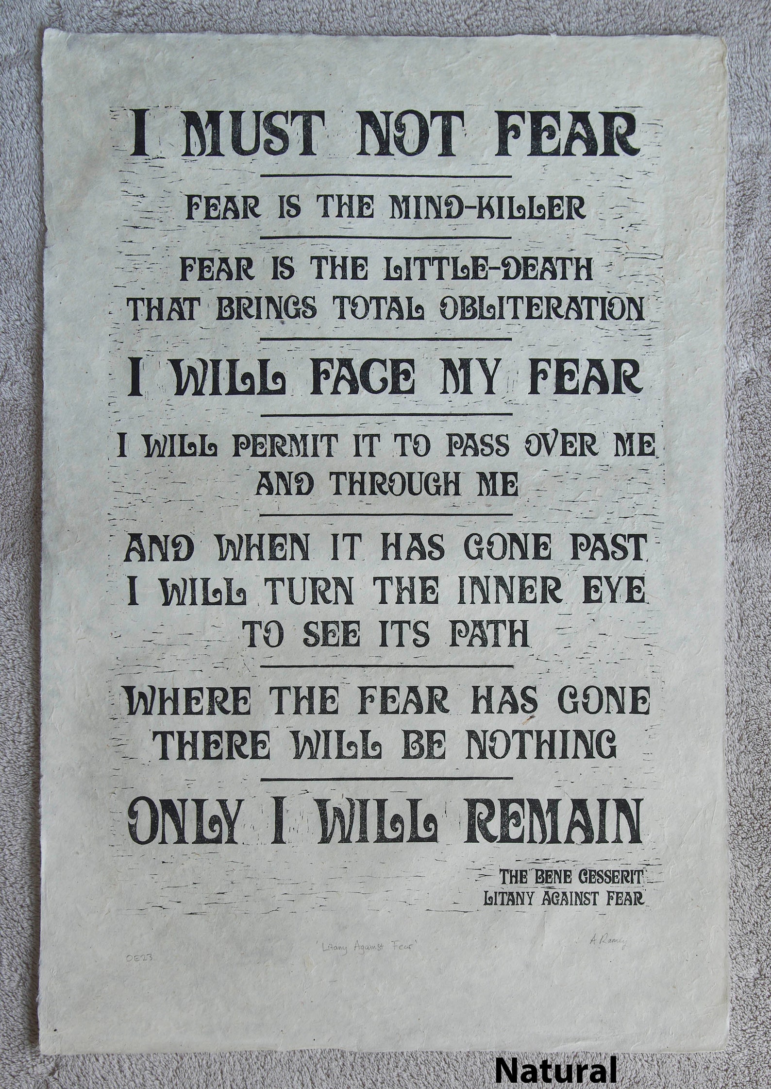 Litany Against Fear - Etsy