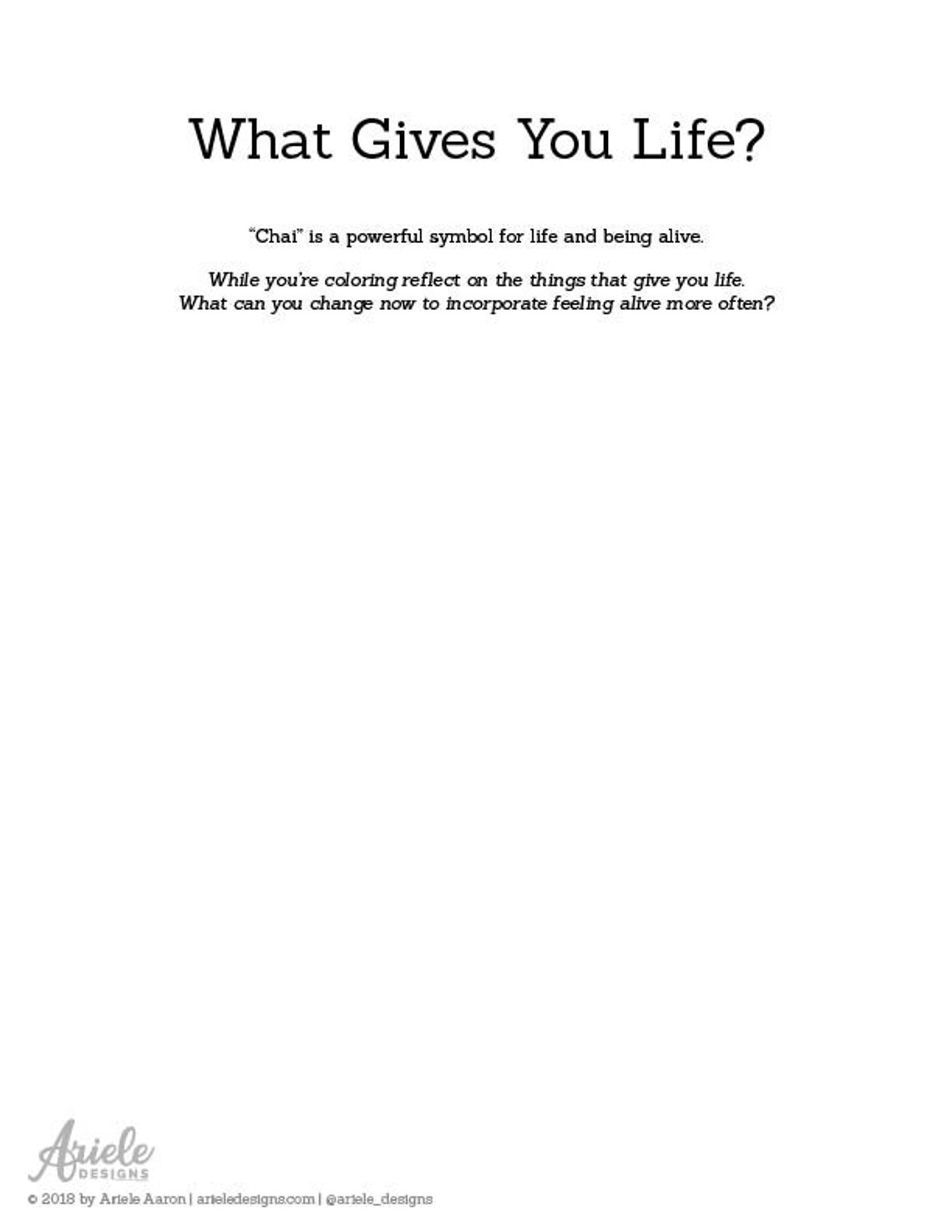 Printable Jewish Art - Chai (life) - Adult Coloring Book Page Hannukah ...