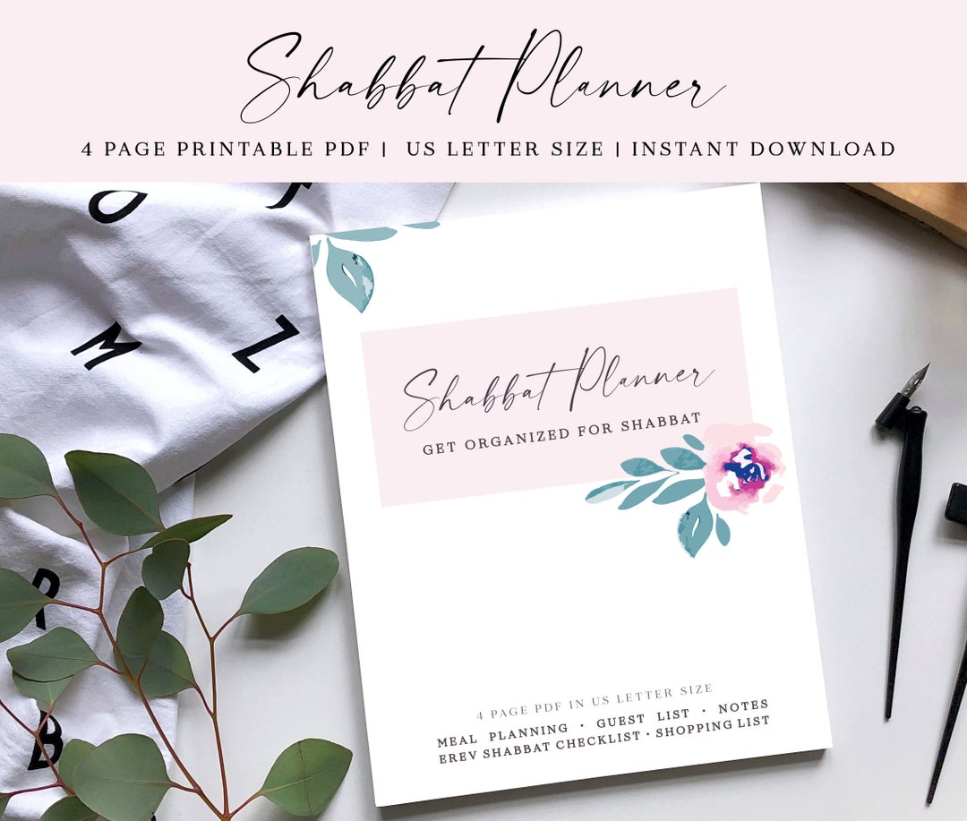 Shabbat Planner Printable PDF Instant Download - Etsy