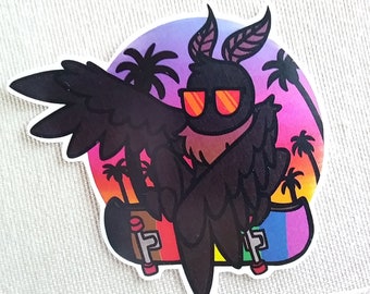 Skateboard Mothman Vinyl Aufkleber - Gay Summer Vibes- 3-Zoll-handgeschnittene Vinyl-Aufkleber - LGBT, Trans, bisexuell, nonbinary, lesbisch, asexuell usw.