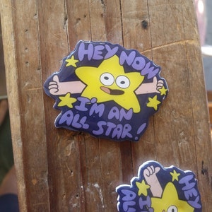Gravity Falls All Star Pin - Stanford Pines&#39;s All Star Tattoo handmade plastic pinback pin