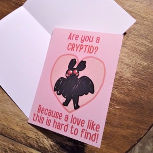 Mothman Valentines Day Cards - Cryptid Holiday greeting cards (5 x 7 inches)
