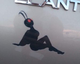 Sexy Pin-up Mottenmann Silhouette transparenter Vinyl-Aufkleber - Pin-up Mottenmädchen Aufkleber