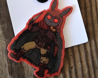 Mothman DnD rogue pin- Cute Dungeons and Dragons Cryptid pinback pin (2 inch tall pin)