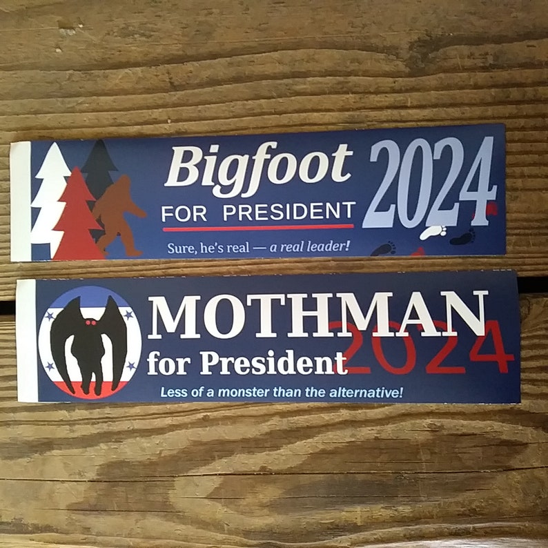 Mothman For President Funny 2024 Vinyl Bumper Sticker Etsy