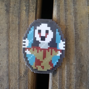 Bloody Mary pixel art pin (2 inch tall) - Urban Legends pixel art pinback pin of Bloody Mary Mirror