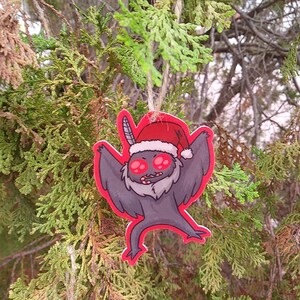 Cryptid Christmas Tree Ornaments - Mottenmann-Ornament, Nessie-Ornament, Bigfoot-Ornament, Trio (3 Zoll, einseitig, handgemacht) Bild 2