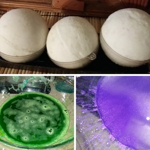 Cryptid Gender Reveal Bath Bomb - Alien (Green) or Eldritch Being (Purple)  bathbomb (2.75 Inch) w/ shea butter, White with &quot;gendered&quot; core