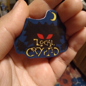 Local Cryptid Pin (1.25 inches wide) - Mothman eyes pinback pin