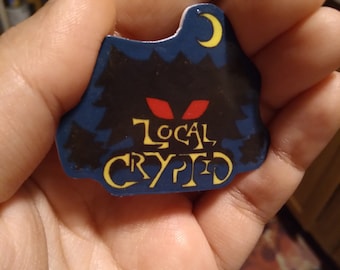 Local Cryptid Pin (1.25 inches wide) - Mothman eyes pinback pin