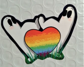 LGBTQ+ Fresno Nightcrawlers sticker - Two nightcrawlers "holding hands" - 3 inch wide handcut vinyl sticker