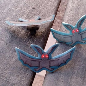 Cute 1.75 inch Mothman Pin - small moth man lapel pin